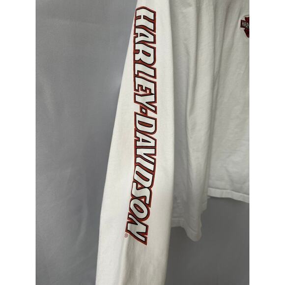 Men’s White Harley-Davidson Long Sleeve Thick White T-Shirt SZ XL - Picture 4 of 7